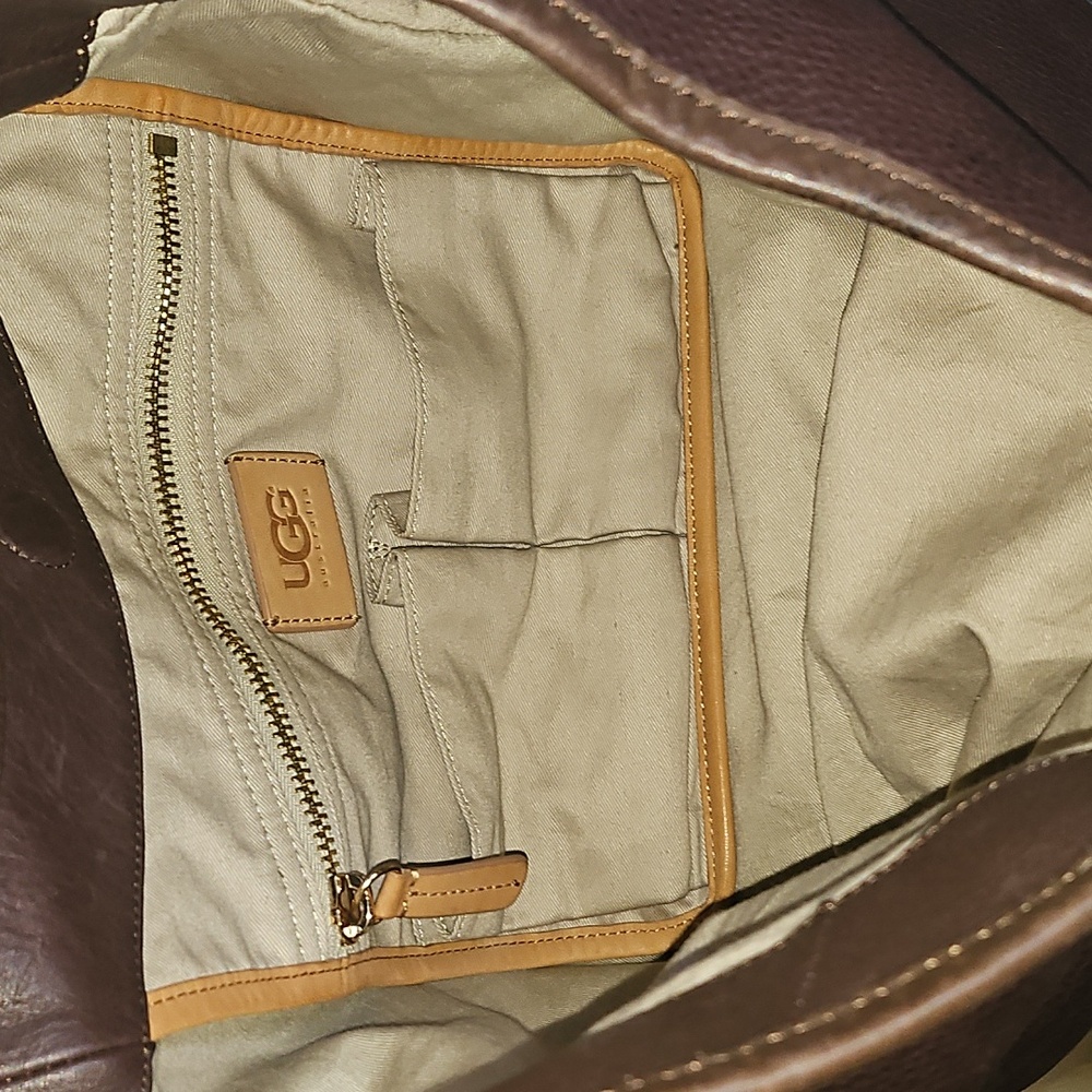 UGG Brown Leather Hobo Bag. - Picture 5 of 6